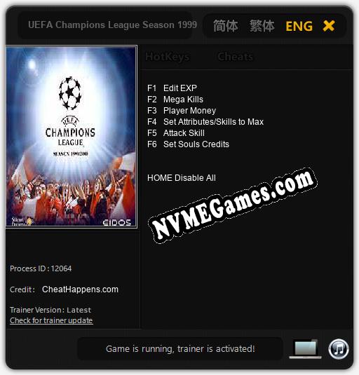 Treinador liberado para UEFA Champions League Season 1999/2000 [v1.0.4]