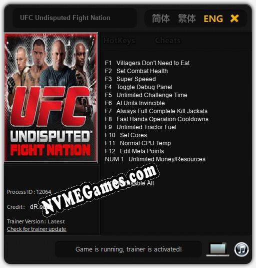 UFC Undisputed Fight Nation: Treinador (V1.0.94)