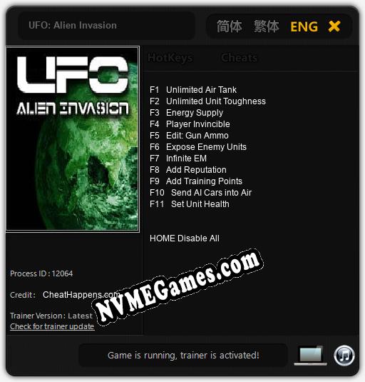 UFO: Alien Invasion: Trainer +11 [v1.3]