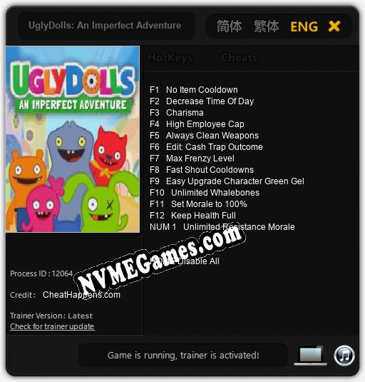 Treinador liberado para UglyDolls: An Imperfect Adventure [v1.0.3]