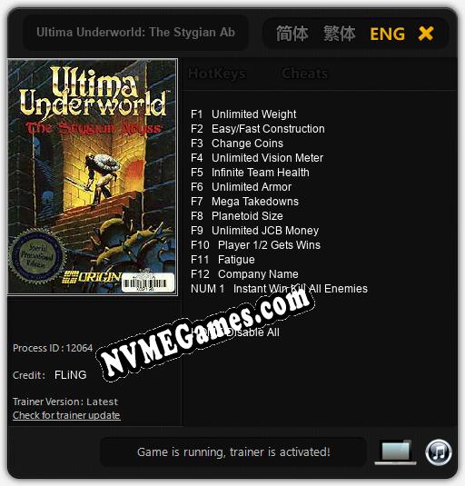 Ultima Underworld: The Stygian Abyss: Trainer +13 [v1.8]