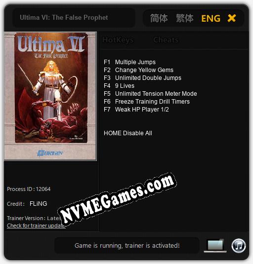 Ultima VI: The False Prophet: Treinador (V1.0.97)