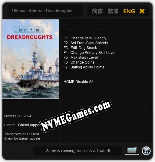 Ultimate Admiral: Dreadnoughts: Treinador (V1.0.31)