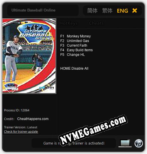 Ultimate Baseball Online: Cheats, Trainer +5 [CheatHappens.com]