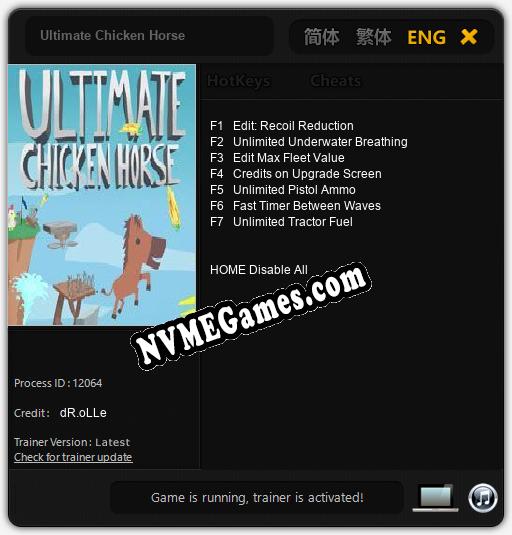 Ultimate Chicken Horse: Treinador (V1.0.68)