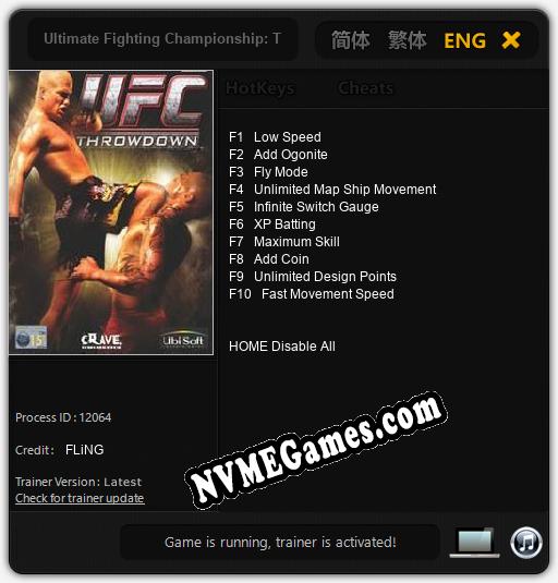 Treinador liberado para Ultimate Fighting Championship: Throwdown [v1.0.7]