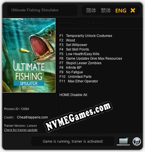 Ultimate Fishing Simulator: Trainer +11 [v1.8]