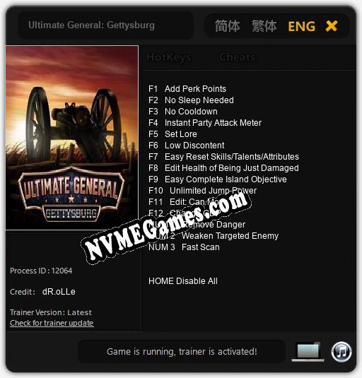 Ultimate General: Gettysburg: Cheats, Trainer +15 [dR.oLLe]