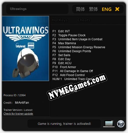 Ultrawings: Trainer +13 [v1.2]