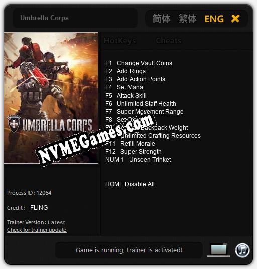 Treinador liberado para Umbrella Corps [v1.0.4]