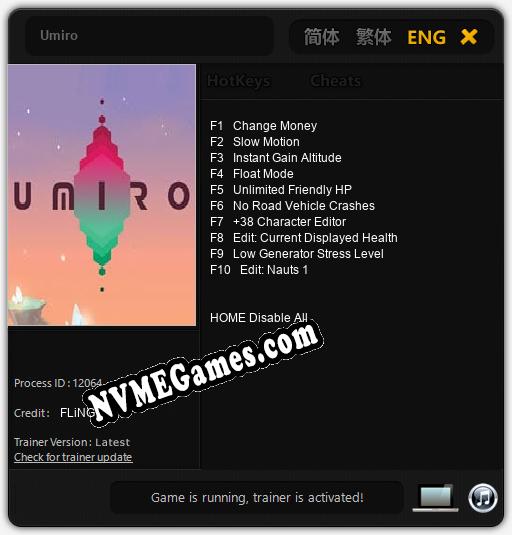 Umiro: Cheats, Trainer +10 [FLiNG]