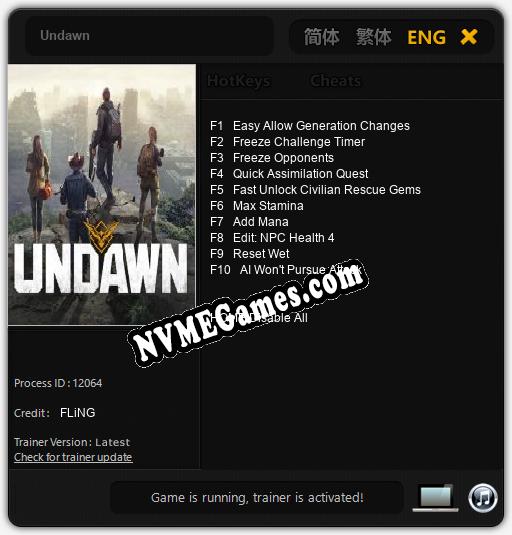 Undawn: Treinador (V1.0.40)