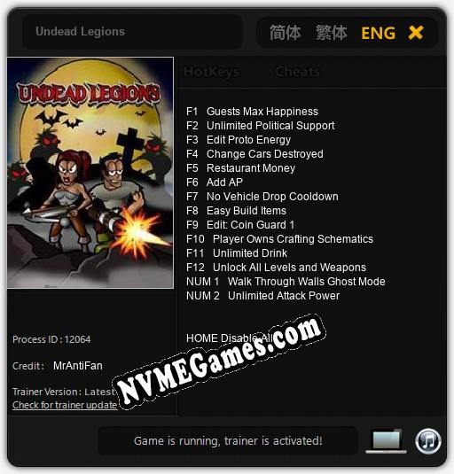 Undead Legions: Cheats, Trainer +14 [MrAntiFan]