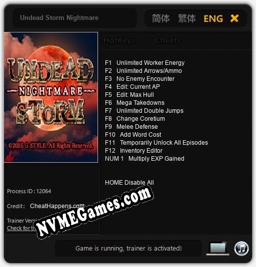 Undead Storm Nightmare: Cheats, Trainer +13 [CheatHappens.com]