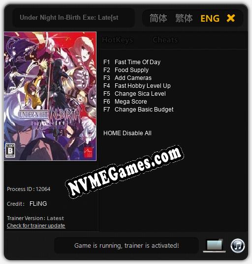 Under Night In-Birth Exe: Late[st]: Cheats, Trainer +7 [FLiNG]