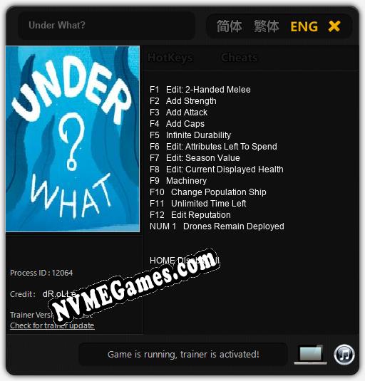 Under What?: Cheats, Trainer +13 [dR.oLLe]