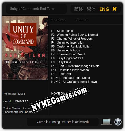 Unity of Command: Red Turn: Cheats, Trainer +14 [MrAntiFan]