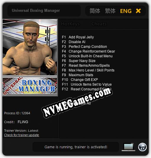 Universal Boxing Manager: Trainer +12 [v1.1]