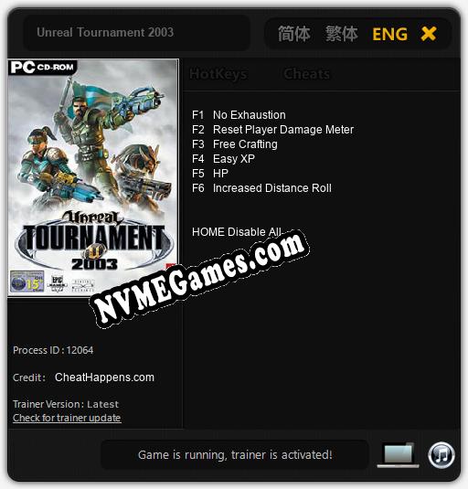 Unreal Tournament 2003: Trainer +6 [v1.9]