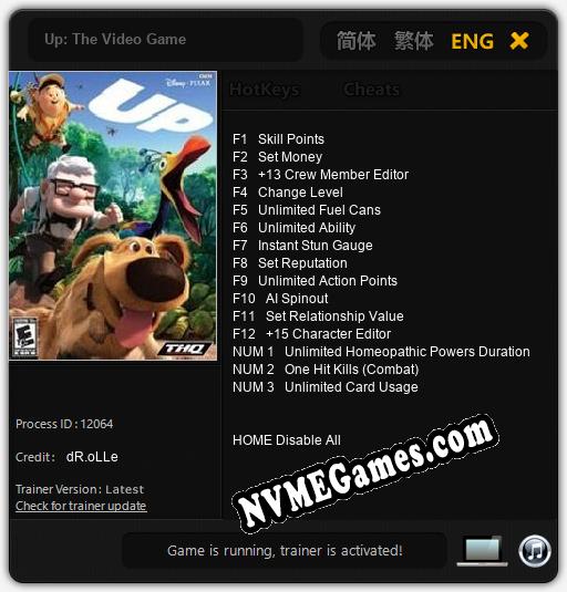 Up: The Video Game: Treinador (V1.0.66)