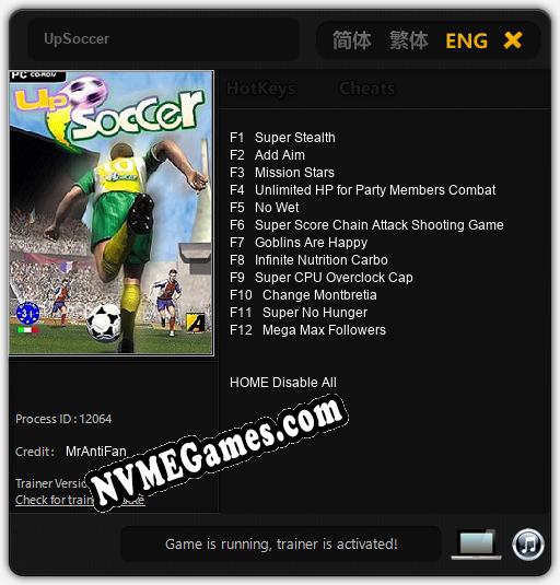 UpSoccer: Trainer +12 [v1.4]