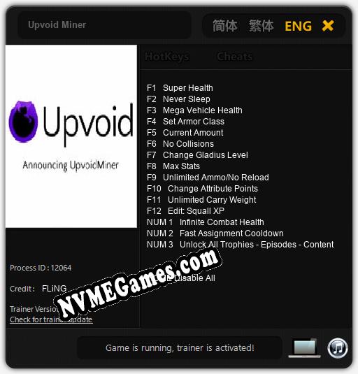 Upvoid Miner: Cheats, Trainer +15 [FLiNG]