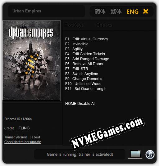 Urban Empires: Cheats, Trainer +11 [FLiNG]