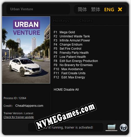 Treinador liberado para Urban Venture [v1.0.5]