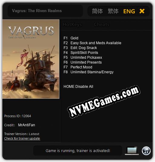 Vagrus: The Riven Realms: Cheats, Trainer +8 [MrAntiFan]