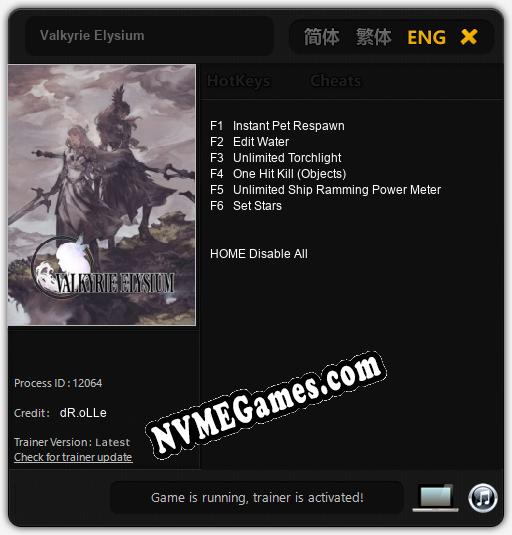 Valkyrie Elysium: Treinador (V1.0.90)