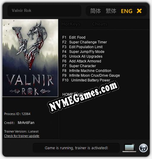 Valnir Rok: Trainer +10 [v1.3]