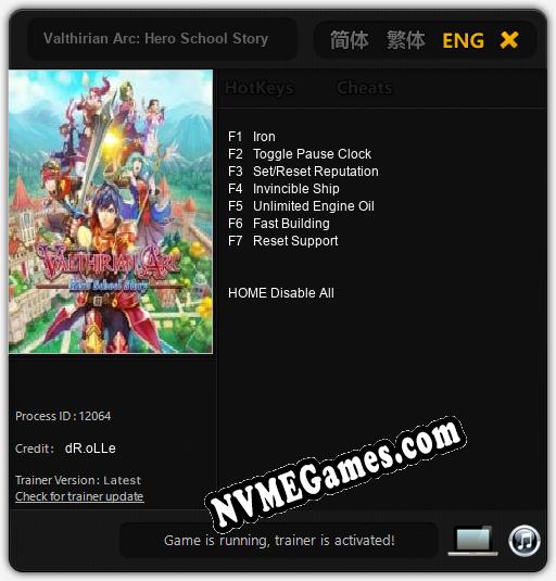 Valthirian Arc: Hero School Story: Treinador (V1.0.1)