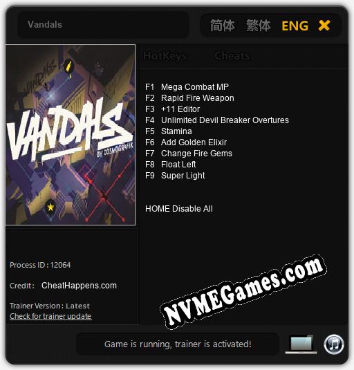 Vandals: Trainer +9 [v1.6]
