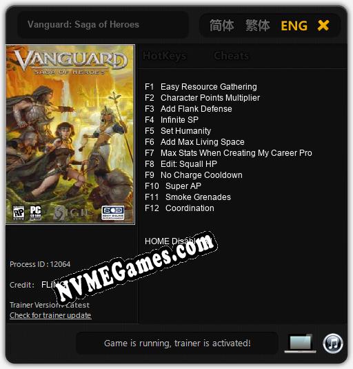 Treinador liberado para Vanguard: Saga of Heroes [v1.0.1]