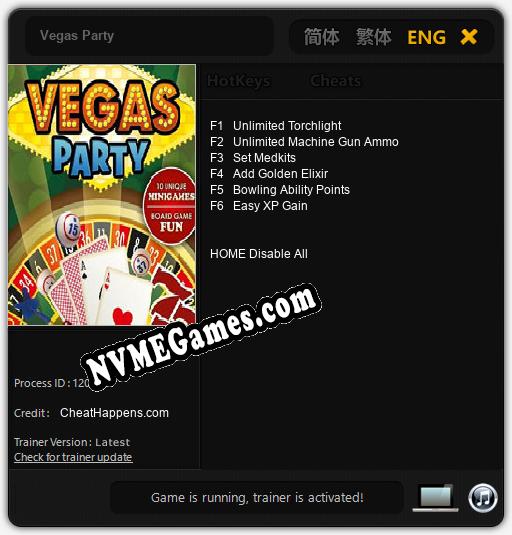 Treinador liberado para Vegas Party [v1.0.2]