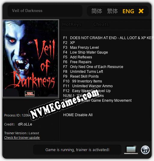 Veil of Darkness: Trainer +14 [v1.8]