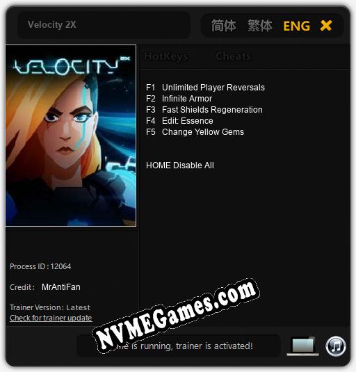 Velocity 2X: Trainer +5 [v1.8]