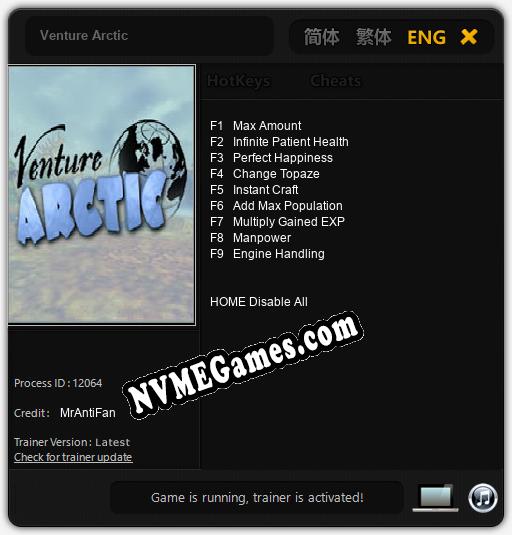 Treinador liberado para Venture Arctic [v1.0.6]