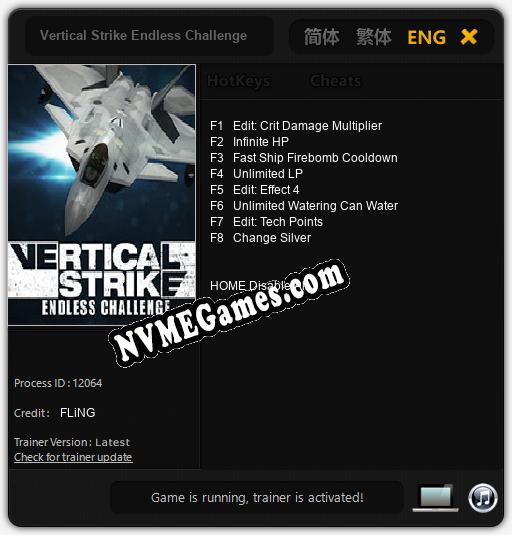 Treinador liberado para Vertical Strike Endless Challenge [v1.0.4]