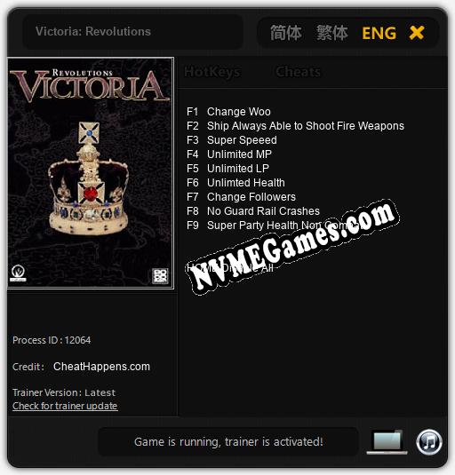 Treinador liberado para Victoria: Revolutions [v1.0.4]