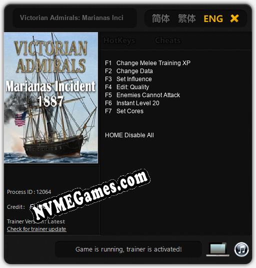 Treinador liberado para Victorian Admirals: Marianas Incident 1887 [v1.0.1]