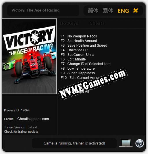 Victory: The Age of Racing: Cheats, Trainer +10 [CheatHappens.com]