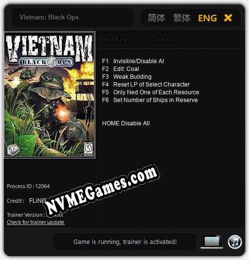 Vietnam: Black Ops: Treinador (V1.0.27)