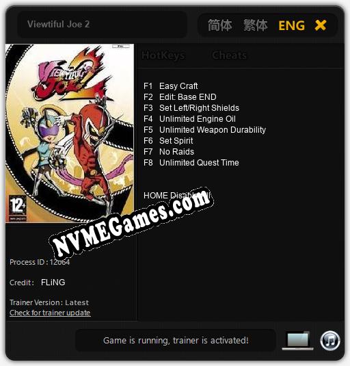 Viewtiful Joe 2: Treinador (V1.0.94)