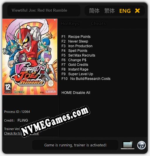 Treinador liberado para Viewtiful Joe: Red Hot Rumble [v1.0.6]