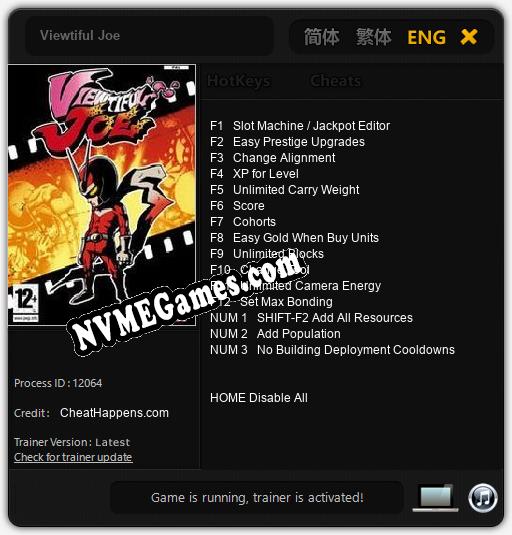 Viewtiful Joe: Cheats, Trainer +15 [CheatHappens.com]