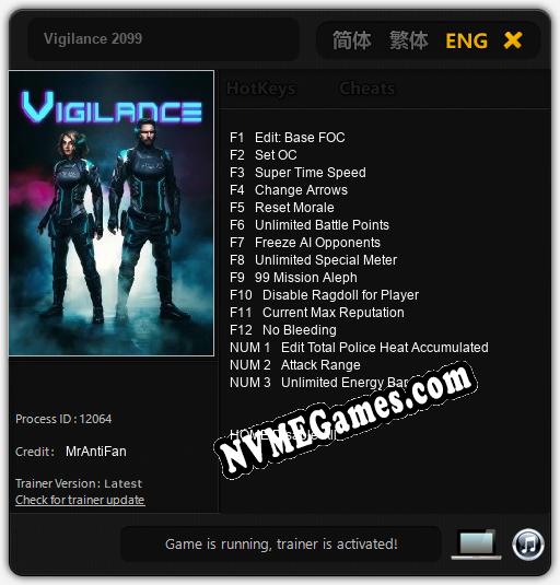 Vigilance 2099: Treinador (V1.0.60)