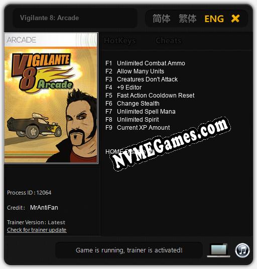 Treinador liberado para Vigilante 8: Arcade [v1.0.6]