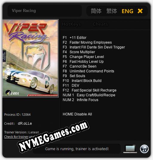 Viper Racing: Cheats, Trainer +14 [dR.oLLe]