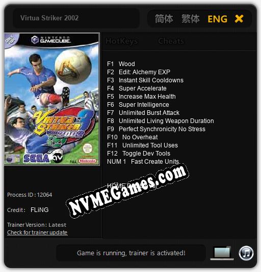 Virtua Striker 2002: Cheats, Trainer +13 [FLiNG]